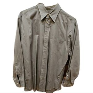 Mens Dress Shirt Size 16 32 Gray button down Collard Long Sleeve